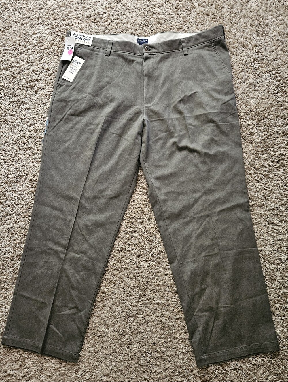 Dockers Classic Fit Men's Comfort Stretch Chino Pants Size 42×30 New